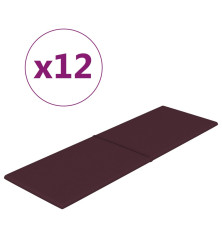 Sienų plokštės, 12vnt., violetinės, 90x30cm, audinys, 3,24m²
