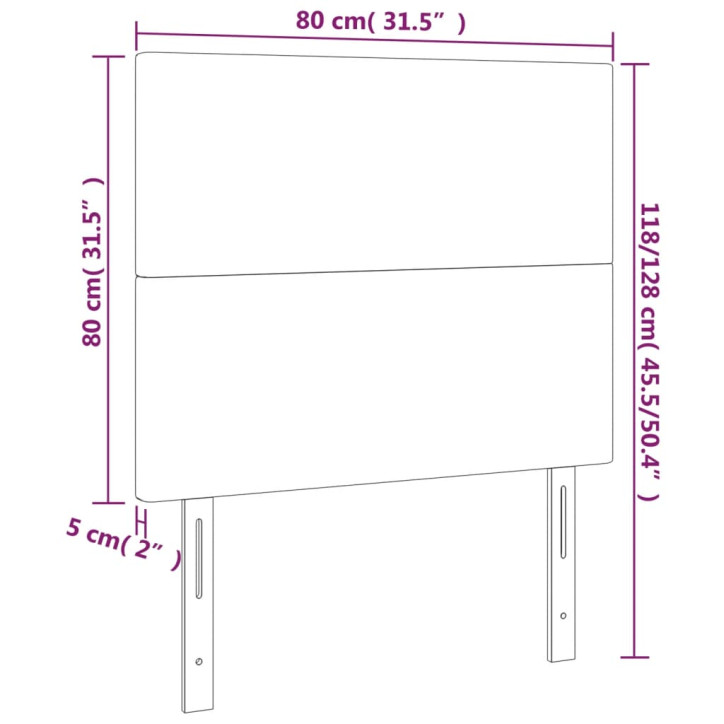 Galvūgalis su LED, tamsiai žalias, 80x5x118/128cm, aksomas