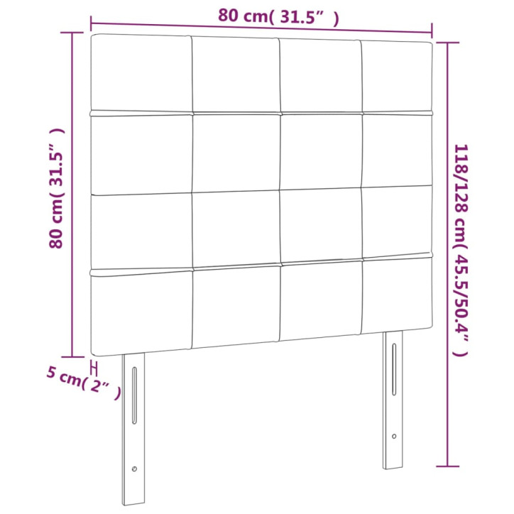 Galvūgalis su LED, rožinės spalvos, 80x5x118/128cm, aksomas