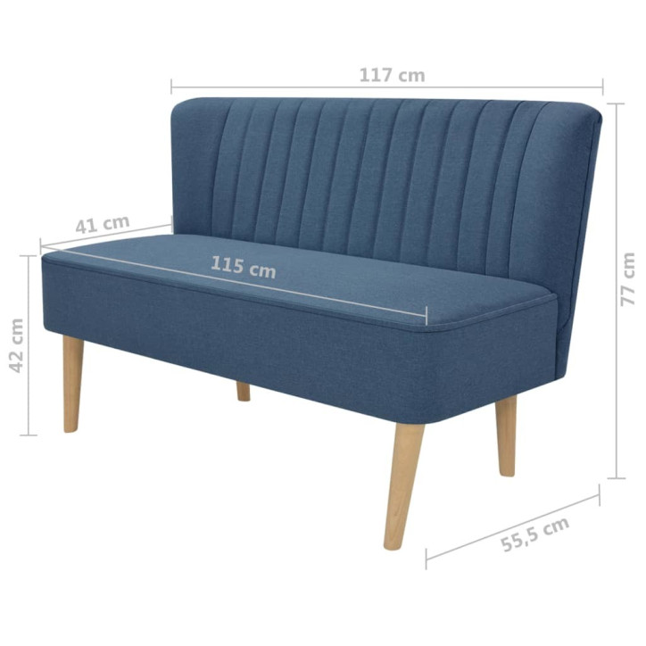 Sofa, audinys, 117 x 55,5 x 77 cm, mėlyna