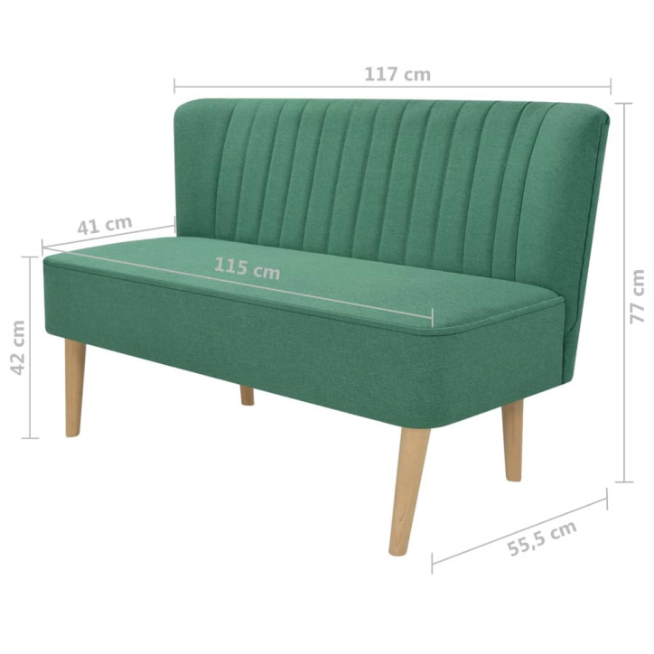 Sofa, audinys, 117x55,5x77cm, žalia