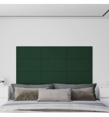 Sienų plokštės, 12vnt., žalios, 60x30cm, audinys, 2,16m²