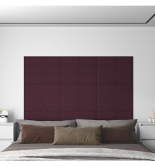 Sienų plokštės, 12vnt., violetinės, 60x15cm, audinys, 1,08m²