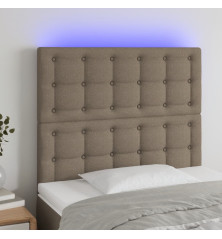 Galvūgalis su LED, taupe spalvos, 90x5x118/128cm, audinys