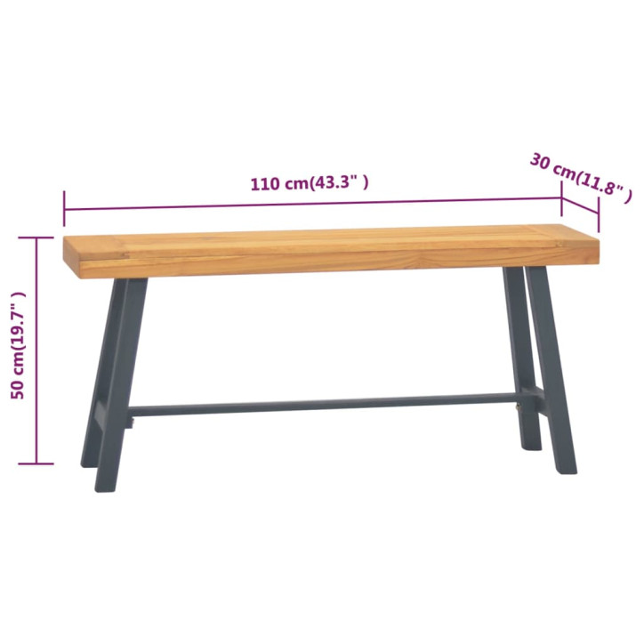 Suoliukas, 110cm, tikmedžio medienos masyvas