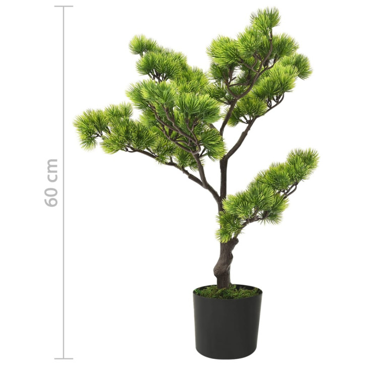 Dirbtinis pinus bonsai medelis su vazonu, 60cm, žalios spalvos