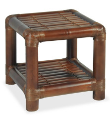 Naktinis staliukas, 40x40x40 cm, bambukas, tamsiai rudas