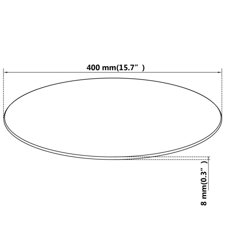 Stalviršis, grūdintas stiklas, apvalus, 400mm