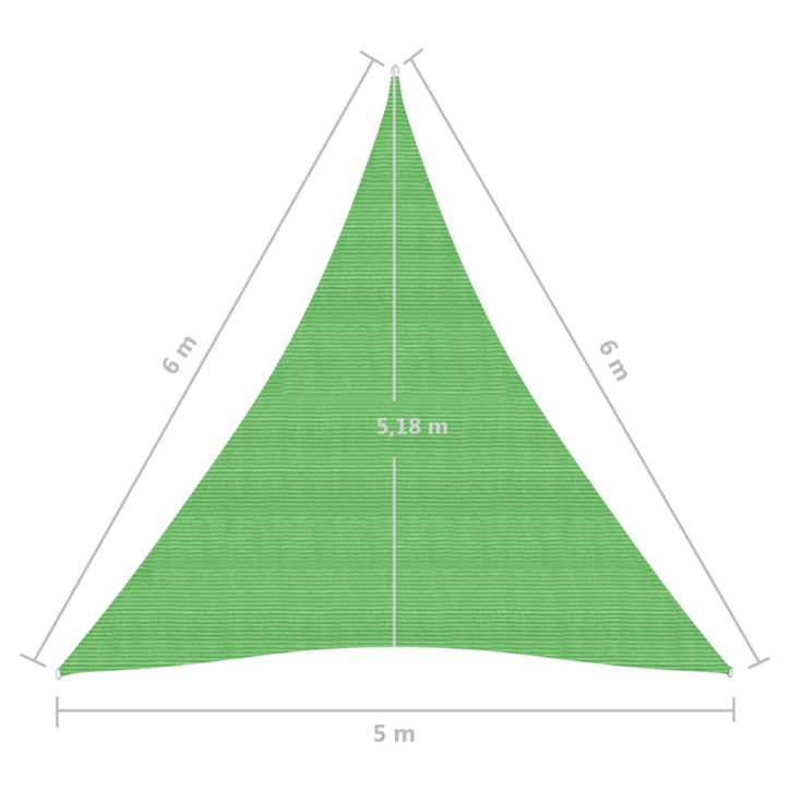 Uždanga nuo saulės, šviesiai žalia, 5x6x6m, HDPE, 160g/m²