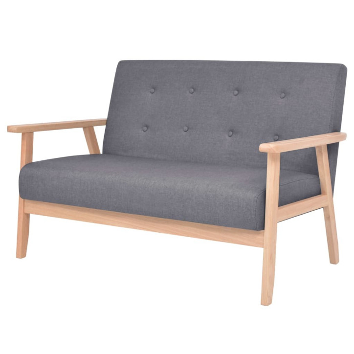 Dvivietė sofa, tamsiai pilkos spalvos, audinys