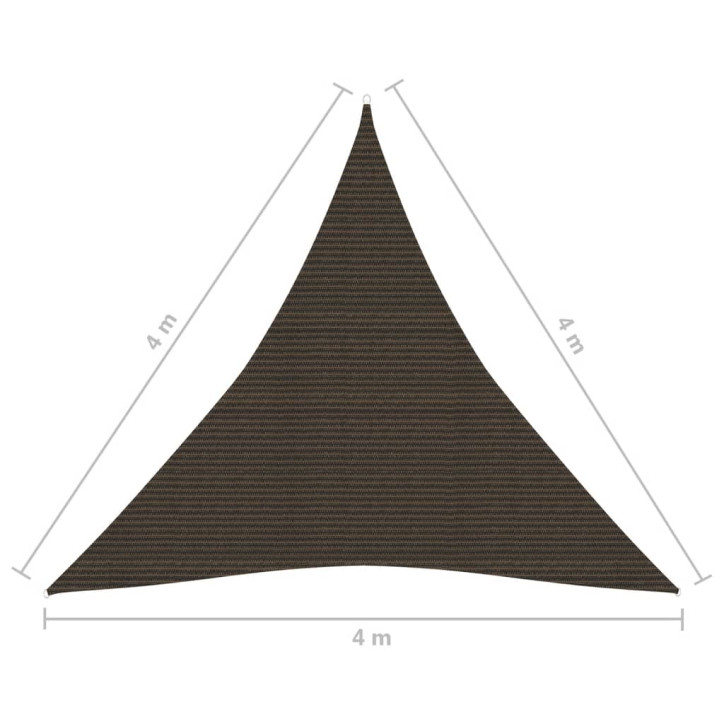 Uždanga nuo saulės, rudos spalvos, 4x4x4m, HDPE, 160g/m²