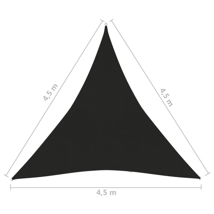 Uždanga nuo saulės, juodos spalvos, 4,5x4,5x4,5m, HDPE, 160g/m²