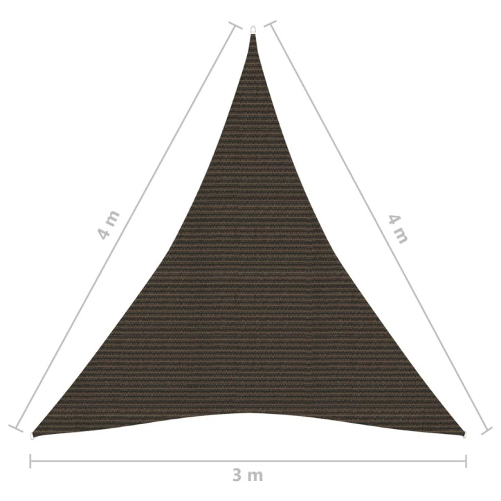 Uždanga nuo saulės, rudos spalvos, 3x4x4m, HDPE, 160g/m²