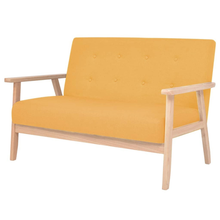 Dvivietė sofa, geltonos spalvos, audinys