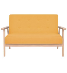 Dvivietė sofa, geltonos spalvos, audinys