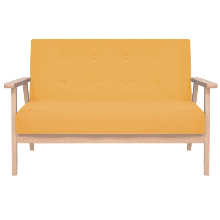 Dvivietė sofa, geltonos spalvos, audinys