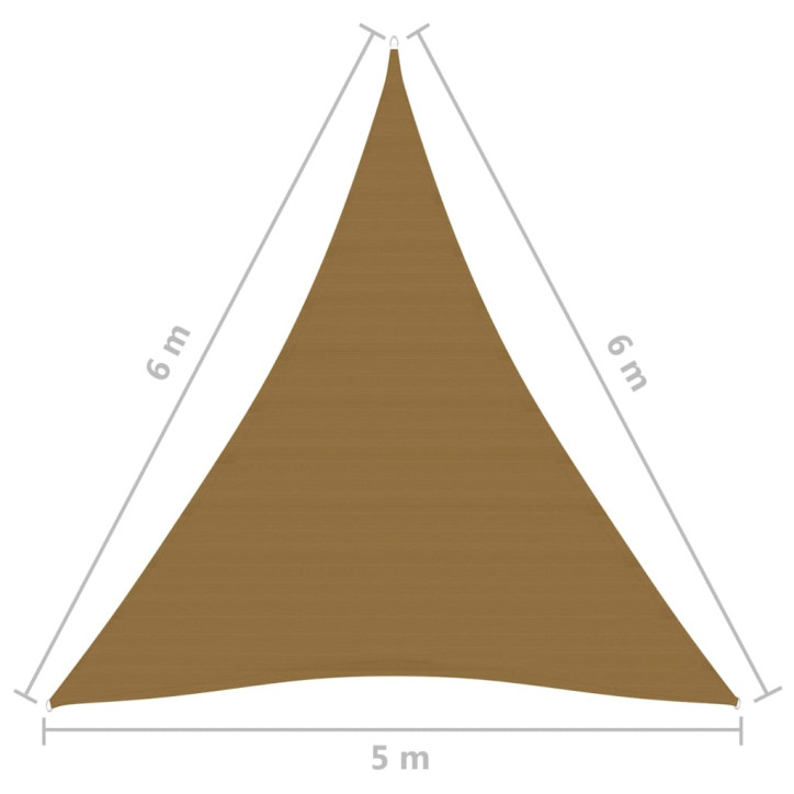 Uždanga nuo saulės, taupe spalvos, 5x6x6m, HDPE, 160g/m²