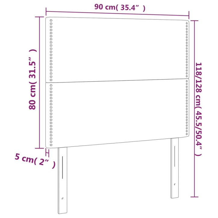 Galvūgalis su LED, šviesiai pilkas, 90x5x118/128cm, aksomas