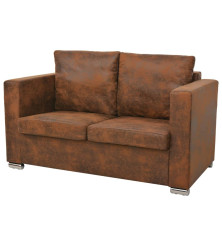 Dvivietė sofa, 137x73x82cm, dirbtinė zomšos oda