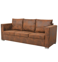 Trivietė sofa, 191x73x82cm, dirbtinė zomšos oda