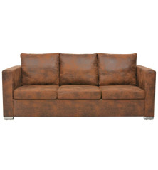 Trivietė sofa, 191x73x82cm, dirbtinė zomšos oda