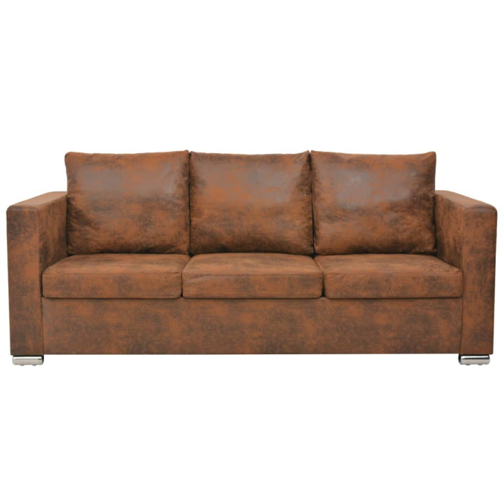 Trivietė sofa, 191x73x82cm, dirbtinė zomšos oda