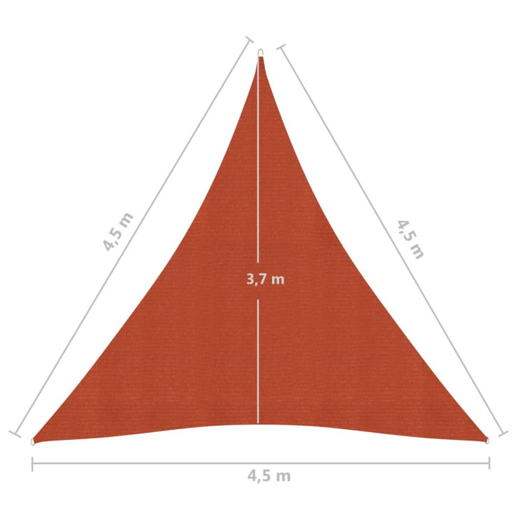 Uždanga nuo saulės, terakota, 4,5x4,5x4,5m, HDPE, 160g/m²