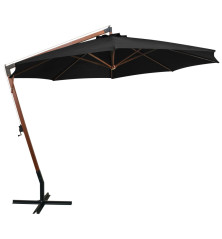 313772  Hanging Parasol with Pole Black 3,5x2,9 m Solid Fir Wood