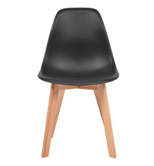 Valgomojo kėdės, 6 vnt., juodos spalvos, plastikas