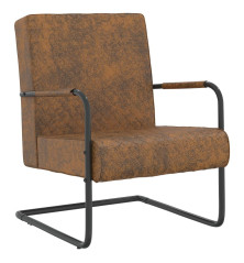 325734  Cantilever Chair Brown Fabric