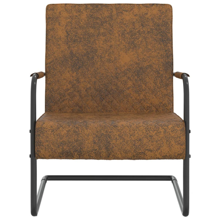 325734  Cantilever Chair Brown Fabric