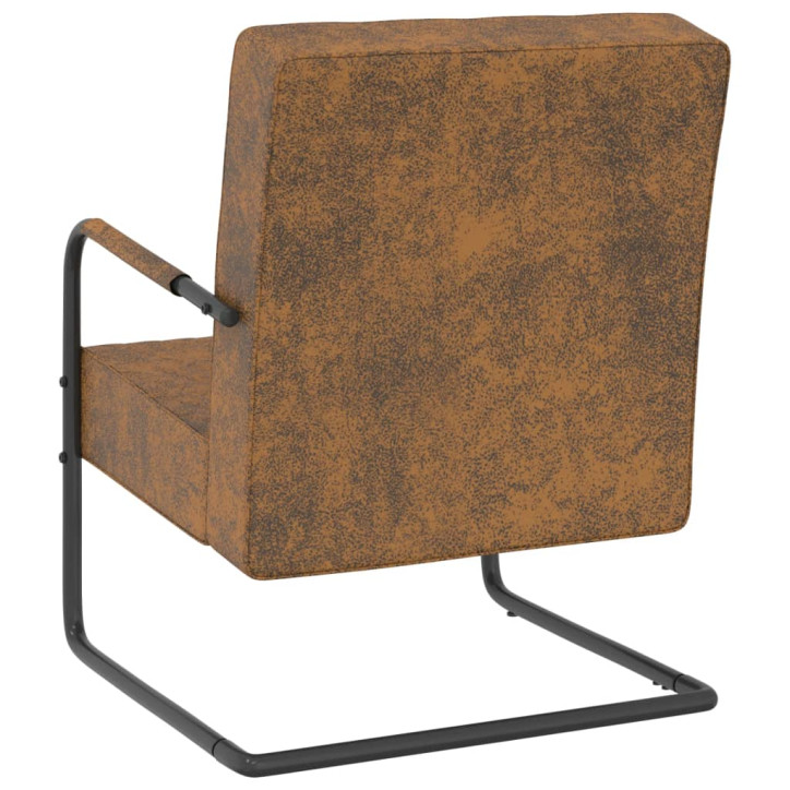 325734  Cantilever Chair Brown Fabric