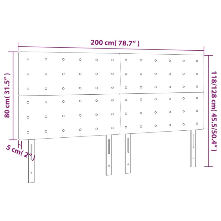 Galvūgalis su LED, mėlynos spalvos, 200x5x118/128cm, audinys