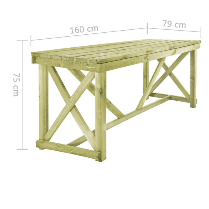 Sodo stalas, 160x79x75cm, mediena