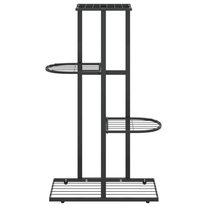 Stovas augalams, 4 lentynos, juodas, 43x22x76cm, metalas