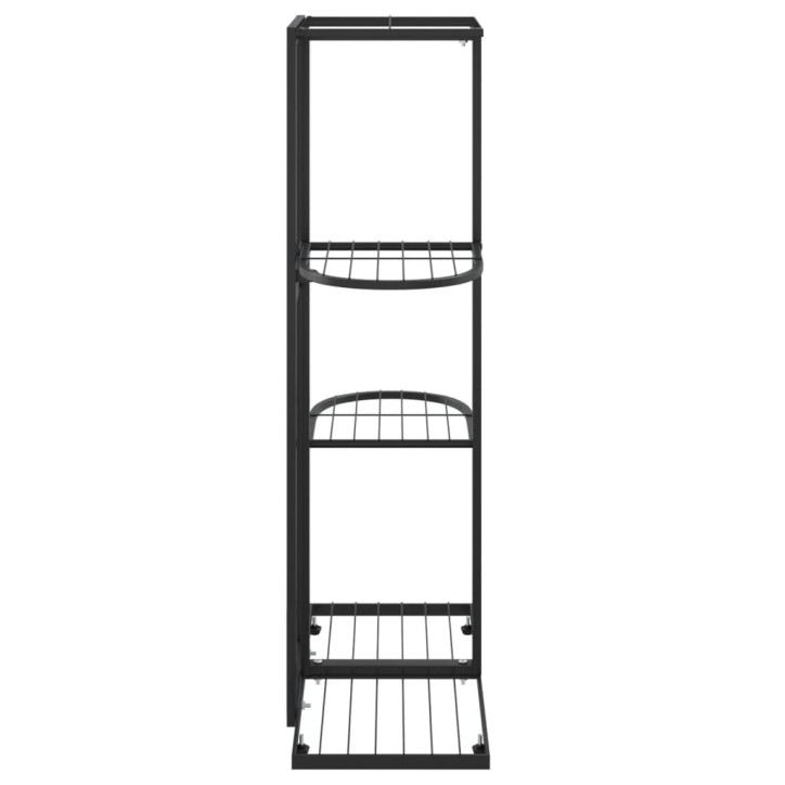 Stovas augalams, 4 lentynos, juodas, 43x22x76cm, metalas