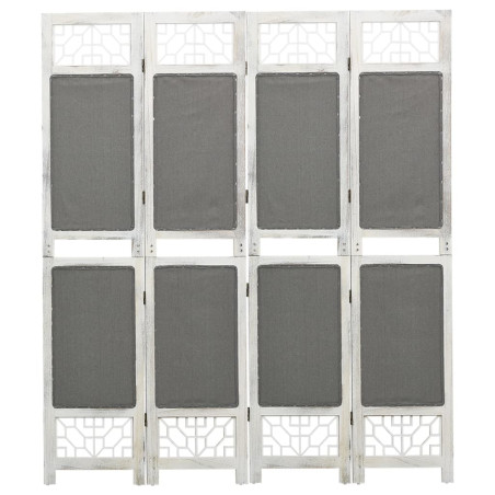 338555  4-Panel Room Divider Grey 140x165 cm Fabric