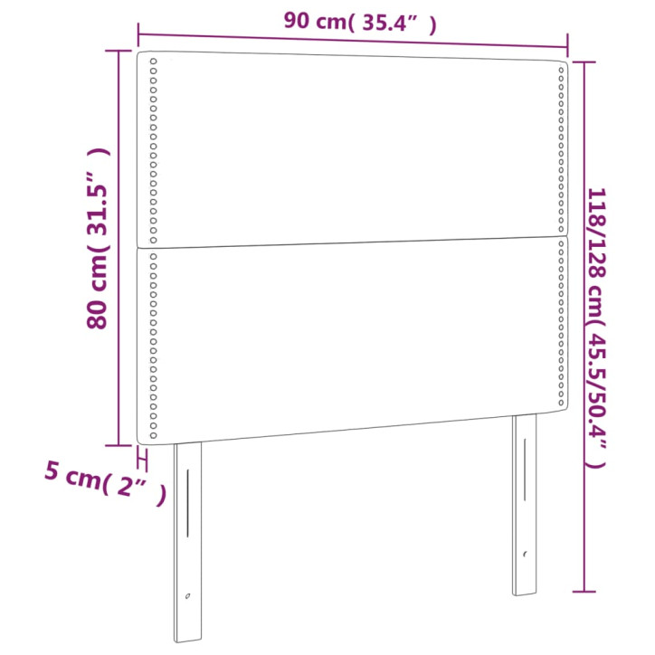 Galvūgalis su LED, mėlynos spalvos, 90x5x118/128cm, audinys