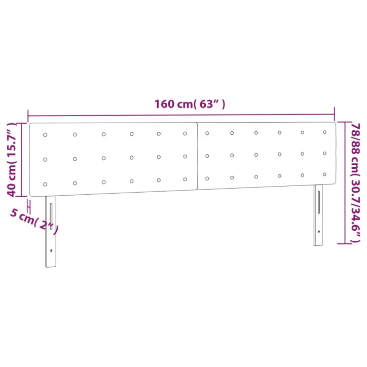 Galvūgalis su LED, tamsiai pilkas, 160x5x78/88cm, aksomas