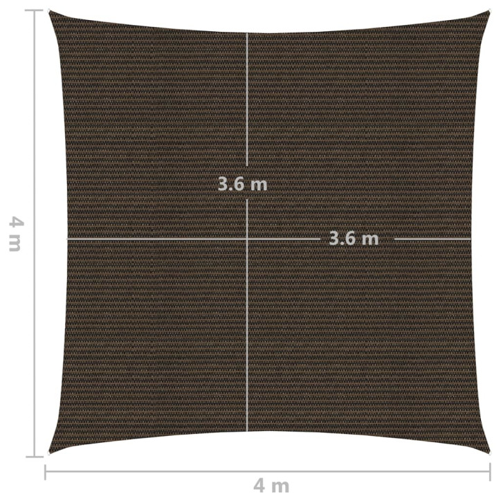 Uždanga nuo saulės, rudos spalvos, 4x4m, HDPE, 160g/m²