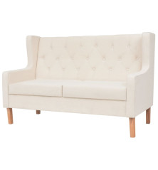 Dvivietė sofa, audinys, krėminė balta spalva