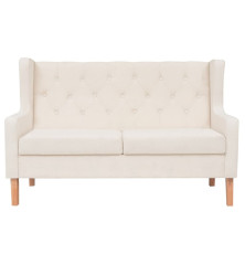 Dvivietė sofa, audinys, krėminė balta spalva