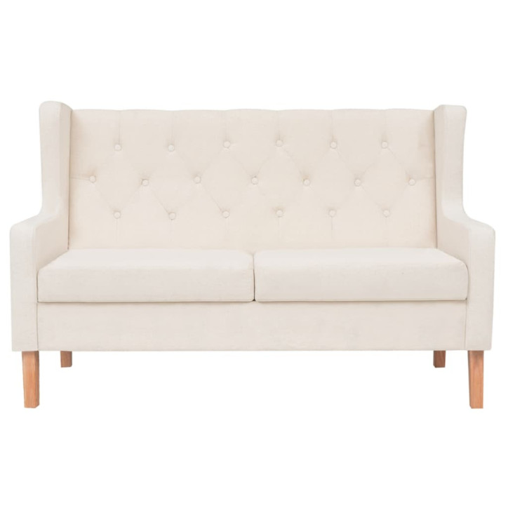 Dvivietė sofa, audinys, krėminė balta spalva