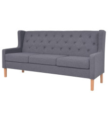 Trivietė sofa, audinys, pilka