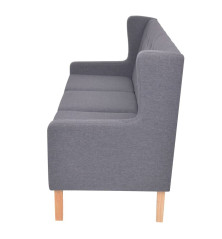 Trivietė sofa, audinys, pilka