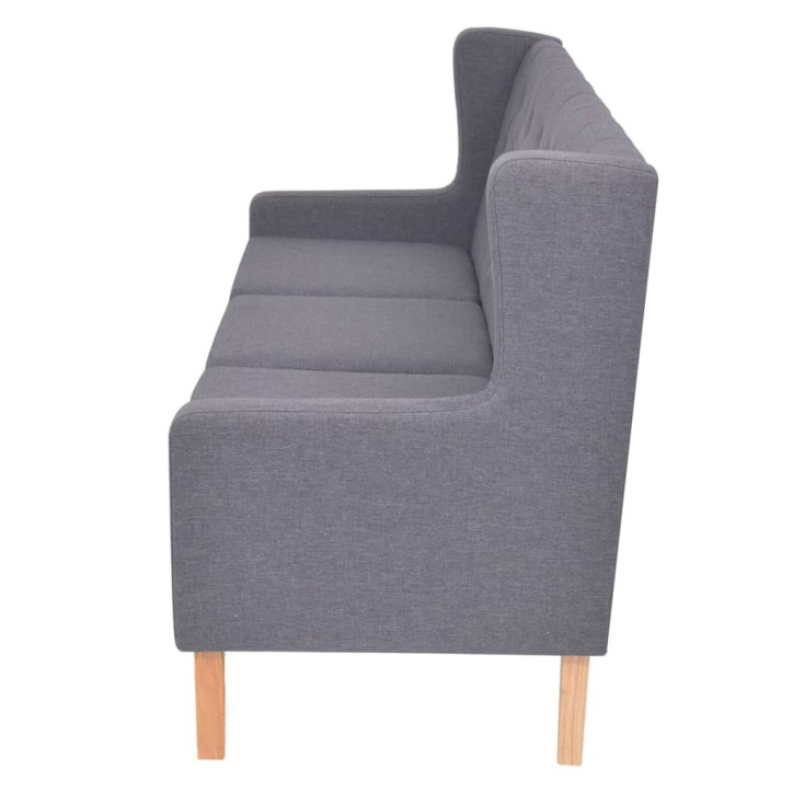 Trivietė sofa, audinys, pilka