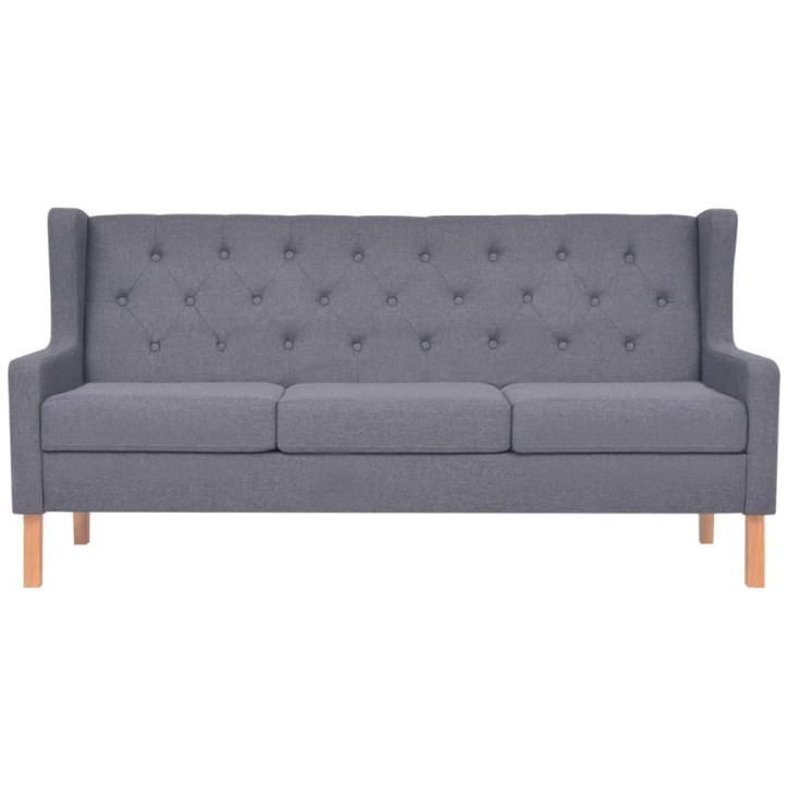 Trivietė sofa, audinys, pilka