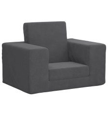 Vaikiška sofa, antracito spalvos, minkštas pliušas