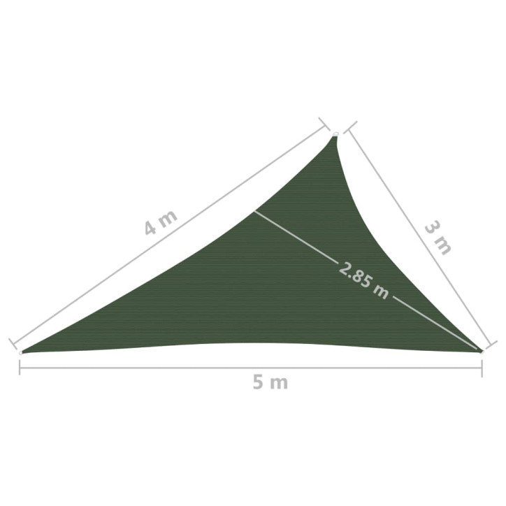 Uždanga nuo saulės, tamsiai žalia, 3x4x5m, HDPE, 160g/m²