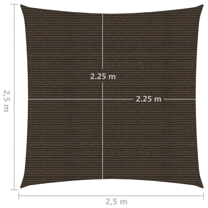 Uždanga nuo saulės, rudos spalvos, 2,5x2,5m, HDPE, 160g/m²